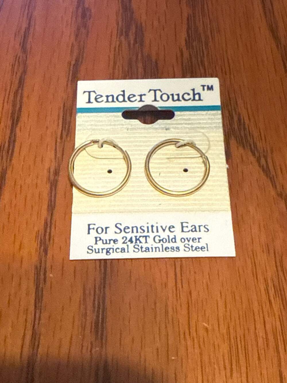 Tender Touch 24KT Gold Over Surgical Stainless Steel Hoop Earrings for Sensitive
